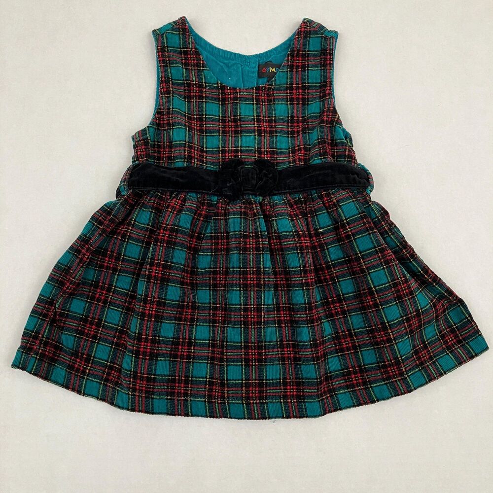 Gymboree Rainbow Tag 1997 Plaid Puppy Jumper X-small 12-18m